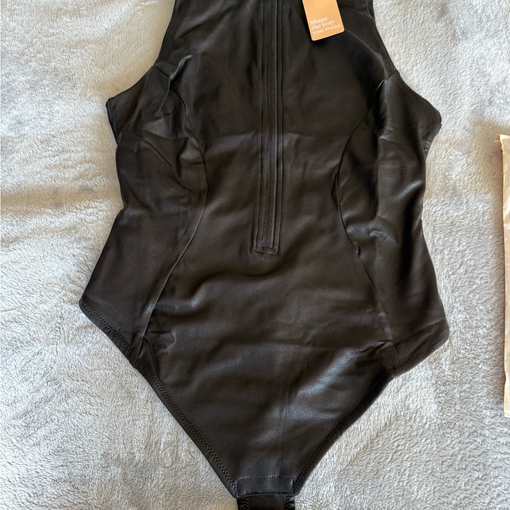 Black Asymmetrical Fitted Bodysuit